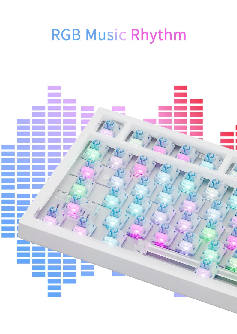 Tastiera meccanica da gaming AJAZZ AK820 Pro cablata e wireless, tri-mode, retroilluminazione RGB, switch hot-swap, layout compatto 70%, PC/Mac