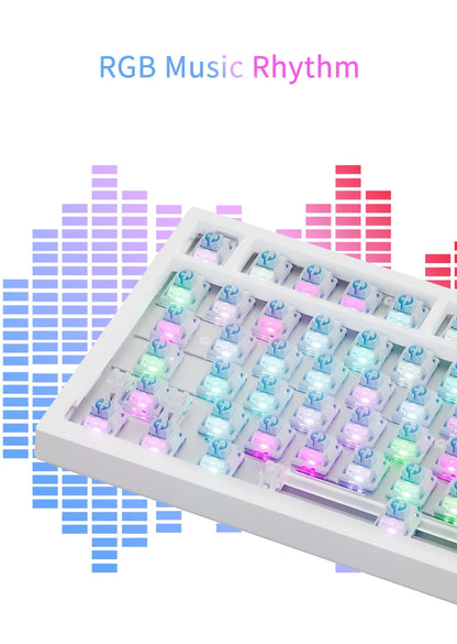 Tastiera meccanica da gaming AJAZZ AK820 Pro cablata e wireless, tri-mode, retroilluminazione RGB, switch hot-swap, layout compatto 70%, PC/Mac