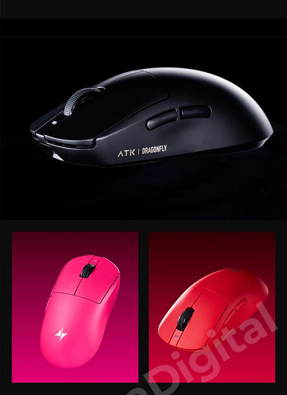 Mouse da gaming wireless ATK Dragonfly A9 Ultimate A9 Air PAW3950 ultraleggero ergonomico e-sport per gamer FPS CSGO A9 Ultra