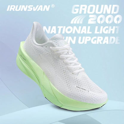IRUNSVAN Carbon Fiber Sneakers für Einsteiger/Fortgeschrittene, atmungsaktive und bequeme Trainings-Laufschuhe mit dicker Sohle, unisex 130