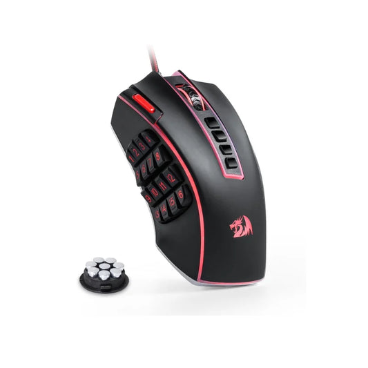 Herní myš Redragon M990 MMO, 32000 DPI, vysoce přesná kabelová RGB myš pro hráče s 23 programovatelnými tlačítky, 16 bočních makro klávesami