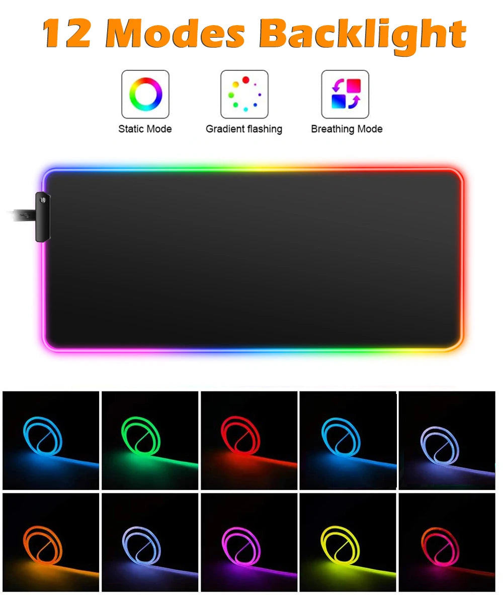 Tappetino mouse gaming, tappetino per tastiera Overwatch Sombra, tappetino da scrivania LED in gomma RGB, tappetino mouse gaming per notebook, kawaii