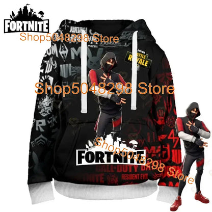 Men’s and Women’s Hoodie with 3D Battle Royale Fortnite Victory Print, Hooded Streetwear Sweatshirts for Boys and Girls
