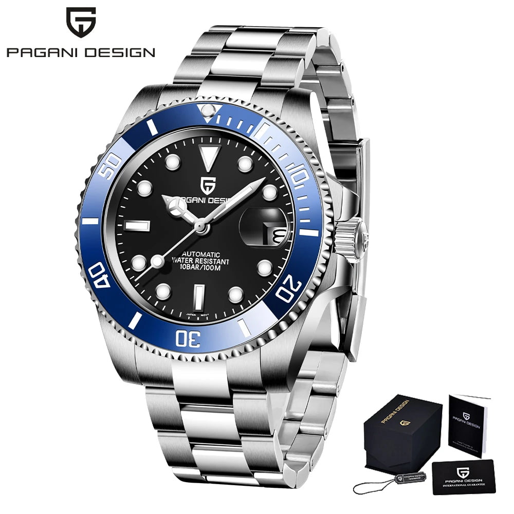 PAGANI DESIGN Fashion Men's Sports Automatic Mechanical Watch NH35 Stainless Steel Sapphire waterproof watch reloj hombre PD1661