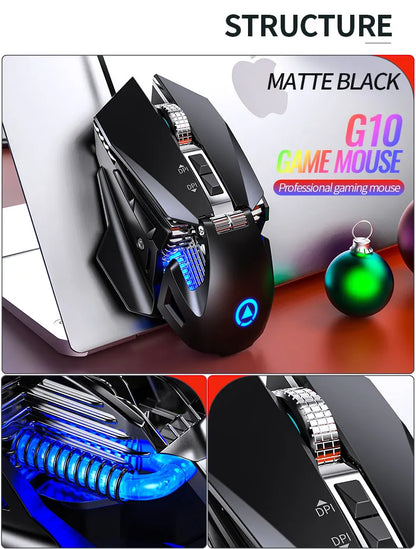 Wired RGB Backlit Esports Gaming Mouse 200-7200 DPI Adjustable, USB Wired for PC Laptop FPS Games