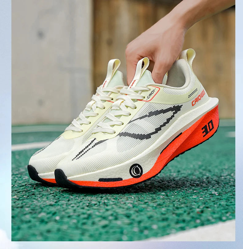 Scarpe da running con piastra in carbonio per maratona, uomo e donna, sportive, traspiranti, leggere, comode, da atletica e outdoor