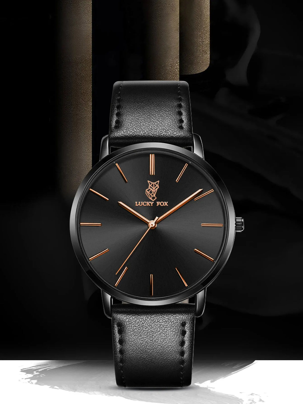 LUCKY FOX Classic Luxury Men Watch Simple Casual Men and Women Round Large Dial Quartz Watch Clock Gifts Men Reloj