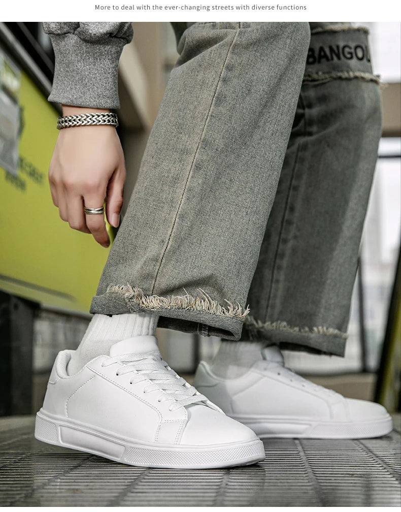 Sapatos de couro sintético para homem, ténis, sapatos casuais da moda, calçado de lazer para homem, ténis masculinos, calçado vulcanizado para homem, sapatos para casal, sapatos para mulher