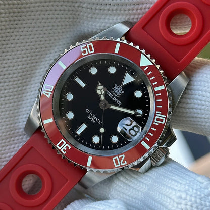 Steeldive Brand Watch SD1953C Red Bezel Diver Watch Men 300M Waterproof Sapphire Glass BGW9 Luminous NH35 Automatic Dive Watch