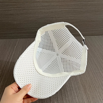 Casquette de baseball décontractée en maille pour l'extérieur – Chapeau d'été simple, fin et respirant pour femmes et hommes