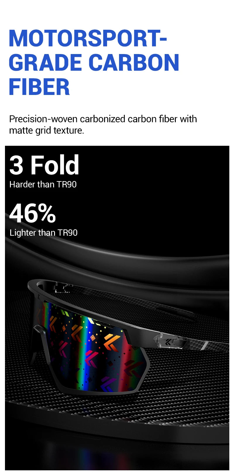 Kapvoe Real Carbon Fiber Cycling Glasses Sunglasses for Men Lightweight Photochromic UV400 MTB Bike Bicycle Sports Eyewear