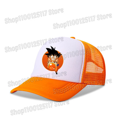 Dragon Ball baseball sapka, anime-nyomtatott sapkák, lélegző, csúcsos sapka, rajzfilm, Goku, nyári sport, snapback, hálós napellenzős sapka, gyermekajándék
