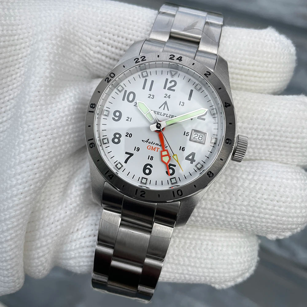 STEELFLIER Ufficiale SF792 GMT Orologio da polso meccanico Movimento NH34 Super BGW9 C3 Luminoso Impermeabile fino a 200 m Orologio da immersione di lusso da uomo