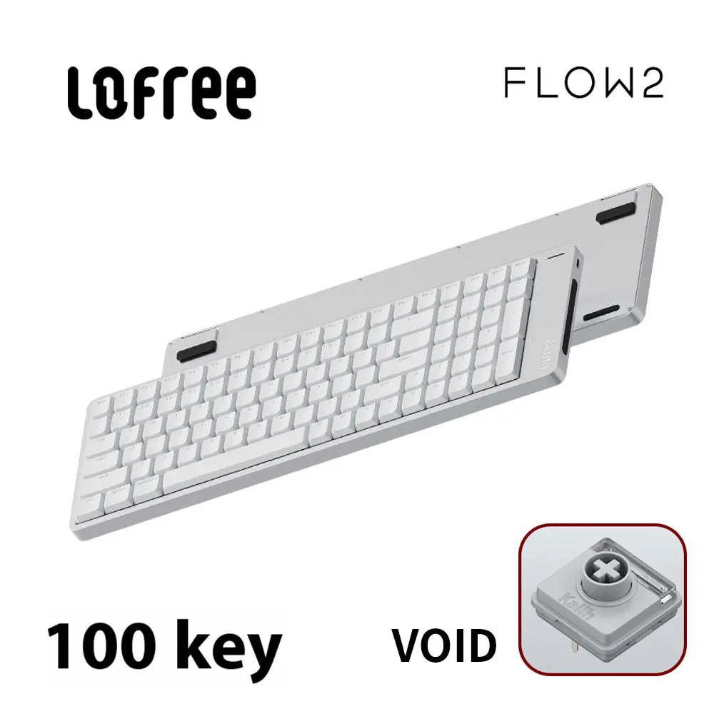Tastiera meccanica Lofree FLOW2 Business Office, wireless Bluetooth e cablata, silenziosa con suono delicato, compatibile, mute, blocco in alluminio