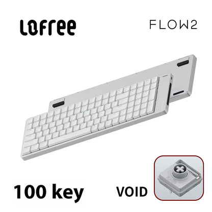 Tastiera meccanica Lofree FLOW2 Business Office, wireless Bluetooth e cablata, silenziosa con suono delicato, compatibile, mute, blocco in alluminio