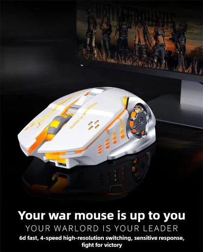 MINGCVIL Rechargeable Wireless Mouse Gaming Computer Bluetooth Mouse USB Mechanical E-Sports Backlight PC Mouse For Computer