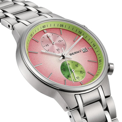 BERNY Watches for Men Fashion Casual Multi-function Chronograph Quartz Men's Watch Luminous Date Colorful Sports Wristwatch
