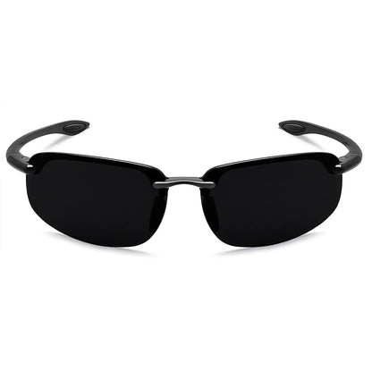 JULI Sports Sunglasses for Men Women TR90 Rimless Frame UV400 Protection for Cycling Running Fishing Baseball Driving 8001