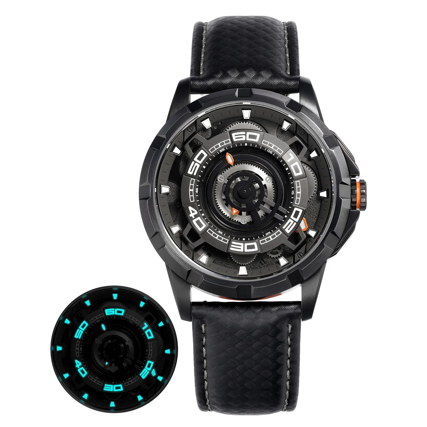 BERNY Automatic Skeleton Watch For Men 3D Dial 5ATM Luminous Sapphire 316L Steel MIYOTA 82S0 Mechanical Top Luxury Men's Watches