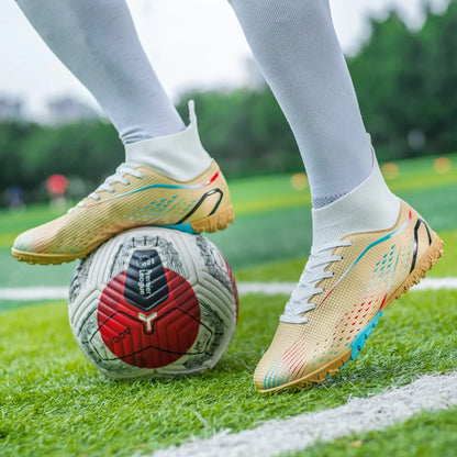 Nuove scarpe da calcio da uomo per erba, traspiranti e morbide, scarpe da calcio outdoor con tacchetti lunghi, comode scarpe sportive da allenamento da uomo
