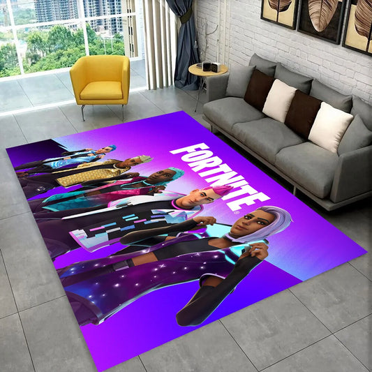 Tappeto F-Fortnites Cartoon Game per sala giochi, camera da letto, soggiorno, divano e decorazione d’ingresso, tappeto da area antiscivolo, idea regalo