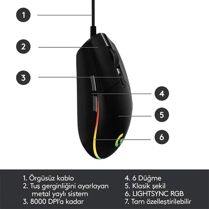 Logitech G305 G304 Gaming Mouse High DPI Precise Positioning Long Lasting Battery Perfect for Home Office Travel PC Gamer