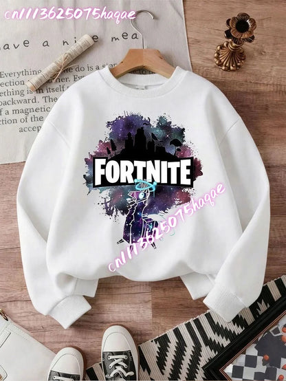 New Fortnites Kids Sweatshirts Cartoon Game Character Printed Hoodie Autumn Casuals Children Tops Winter Baby Boys Clothing
