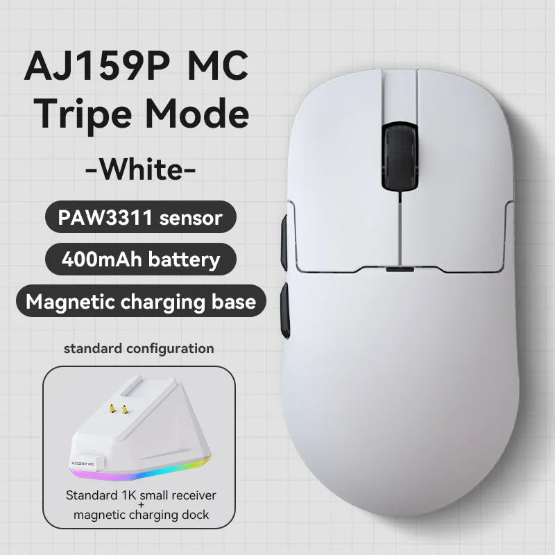 Ajazz AJ159 PRO/APEX Gaming-Maus 8000Hz Abtastrate Paw3950 Farbdisplay Magnetischer Standfuß AJ159P Büro & Gaming