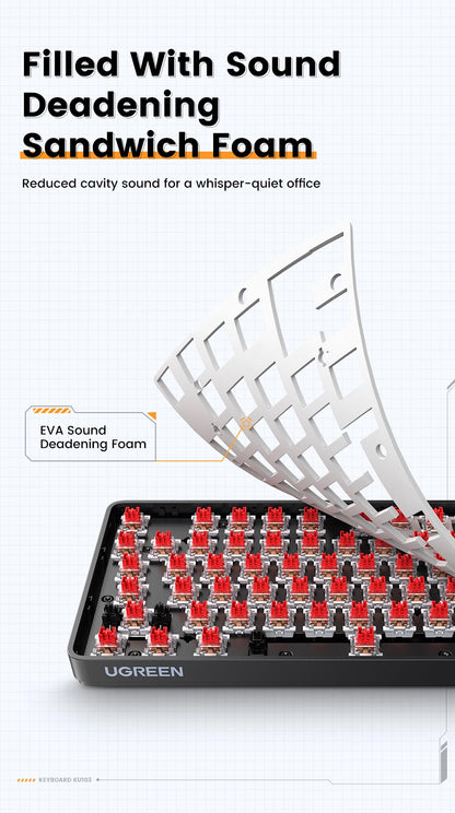 UGREEN Mechanical Keyboard 108 PBT Keycaps Wired Keyboard Red Switch Russian/Korean/EN for Desktop Laptop Windows Mac OS Gaming