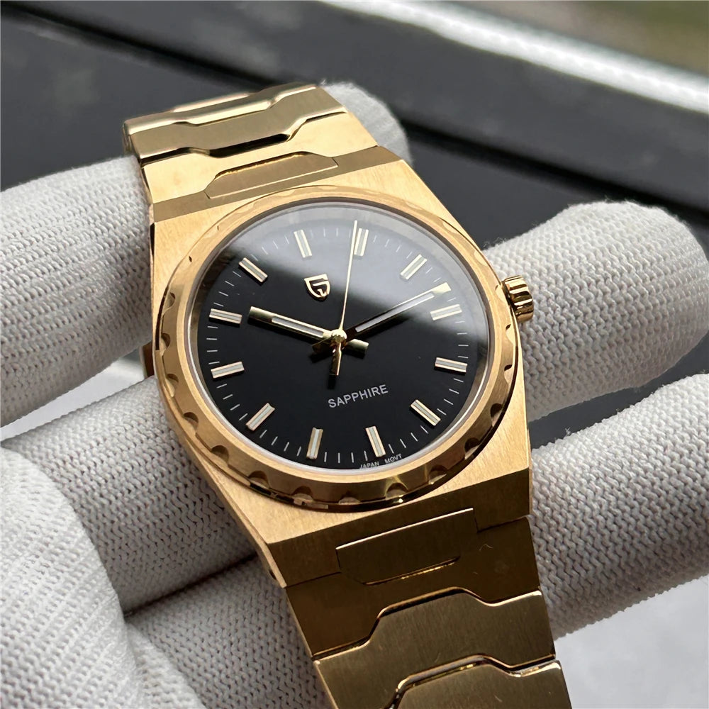 PAGANI DESIGN Men's Quartz Watches Ultra-Thin 7mm Series 222 Sapphire Stainless Steel Waterproof Watches for Man reloj hombre