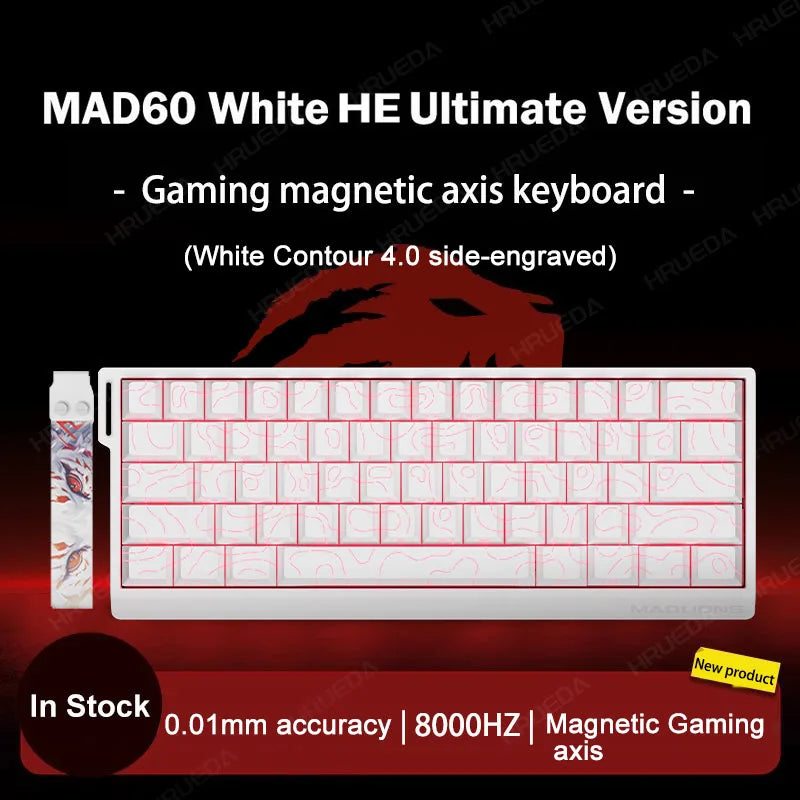 MADLIONS Mad 60he Mad60HE Mad 68HE Teclado mecánico para gaming personalizado con interruptor magnético, cableado, hot swap y tasa de sondeo de 8K