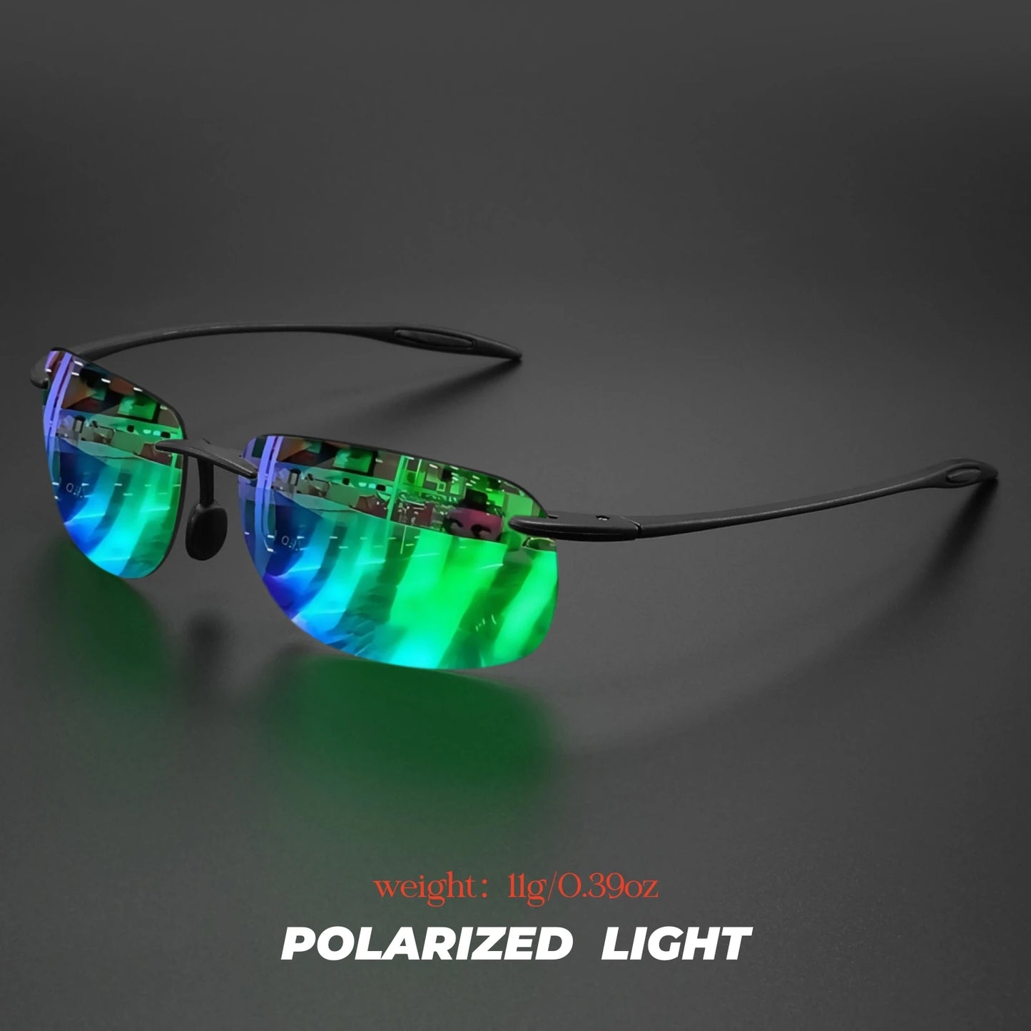 Ultra Light 11g TR90 Frameless Polarized Sunglasses - Flexible & Comfort Fit, Square Shape for Driving, Fishing, Outdoor