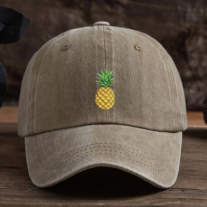 Pineapple printed baseball cap, outdoor casual hat, sports and daily outfit, fashionable headwear, street style
