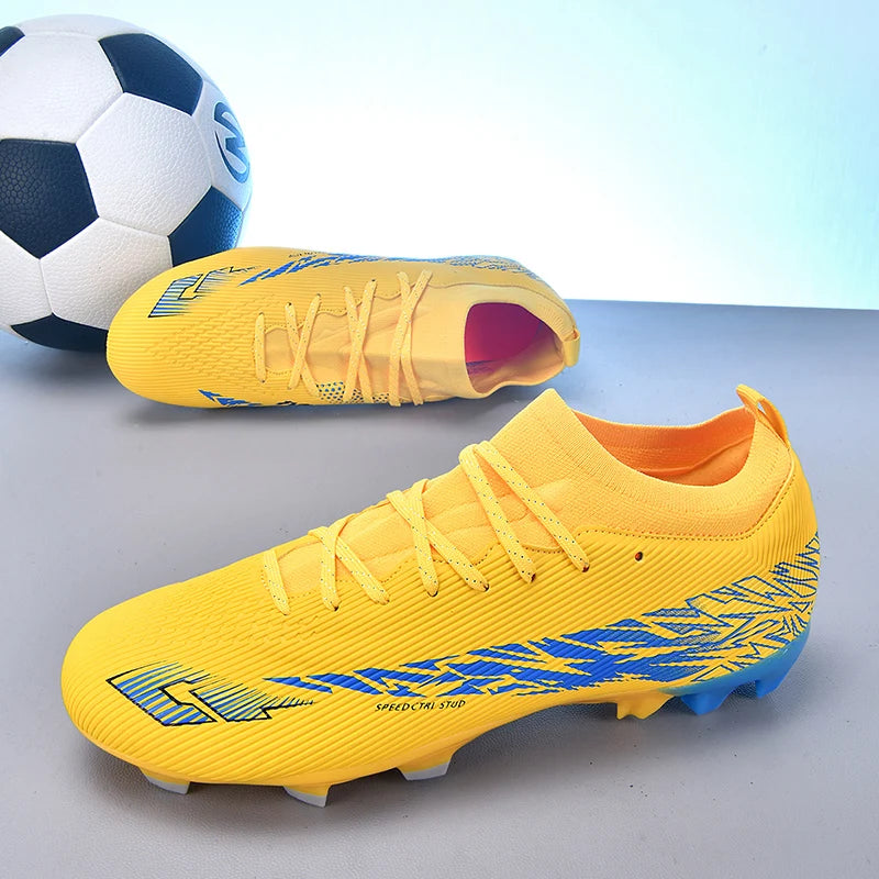 Nouvelles chaussures de football professionnelles pour hommes, chaussures de football antidérapantes, unisexes, respirantes, chaussures de futsal, nouvelles chaussures à crampons, livraison directe, ultralégères