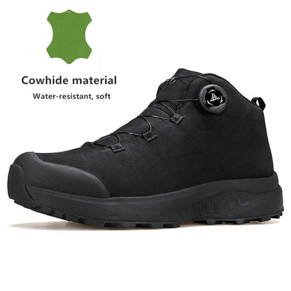 HUMTTO Leather Shoes for Men Winter Camping Outdoor Men's Sports Shoes Breathable Trekking Boots Man Non-slip Hiking Sneakers