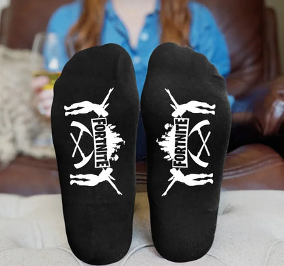 FORTNITE Sports Socks Summer Black White Breathable Low Cut Socks No Show Cotton Soft Athletic Casual Short Socks