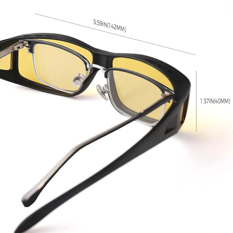 Night Driving Glasses For Men Women Fit Over Sunglasses Anti Glare Polarized HD Night Vision Glasses Windproof Outdoor Cycling