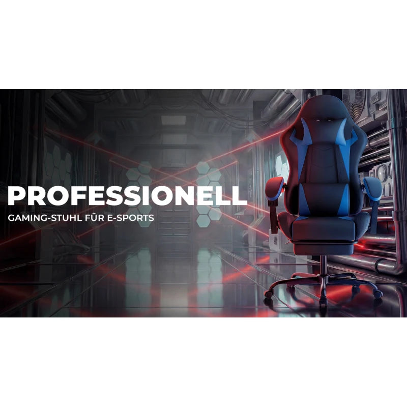 Ergonomic Gaming Chair with Lumbar Support & Headrest, Adjustable Office Desk Chair, 360° Swivel Computer Chair with Breathable Fabric