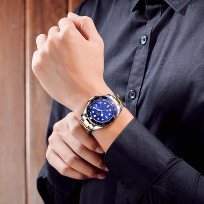 High Quality Automatic Mechanical Watch for Men Stainless Steel Red Dial Date Strong Luminous Luxury Men Watch Reloj Hombre