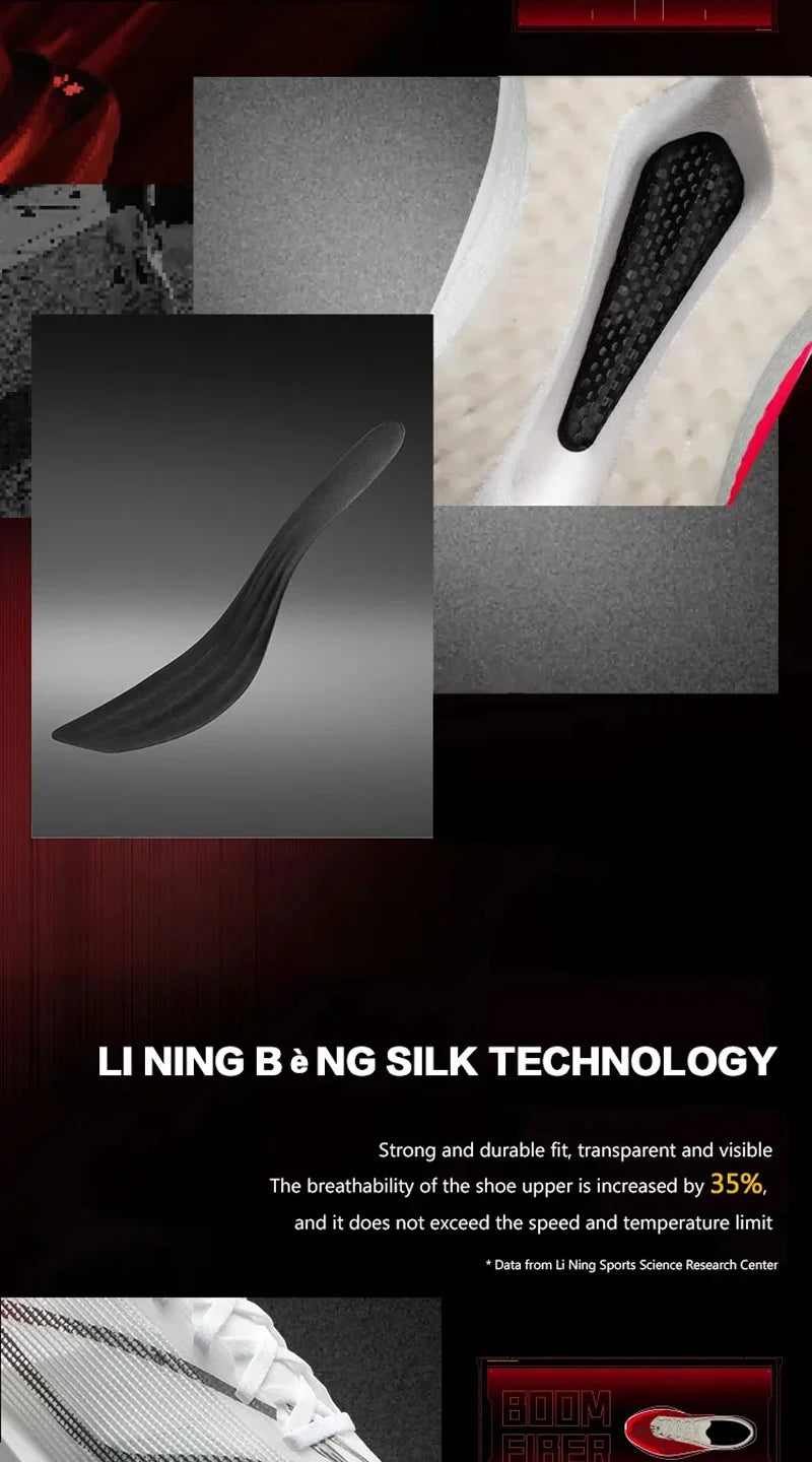Li-Ning Women's FEIDIAN 5 CHALLENGER Racing Running Shoes Carbon-Fiber Plate BOOM Cushion Breathable Sport Sneakers ARMV002