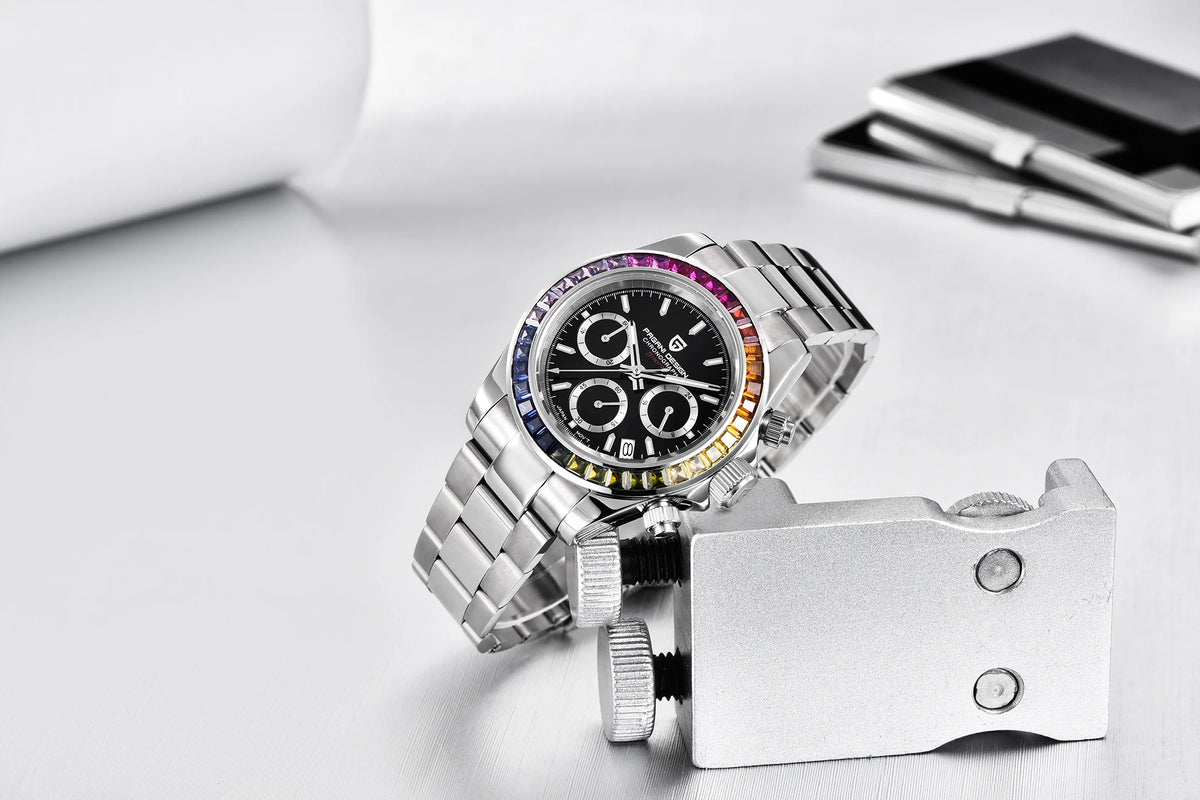 montre chronographe pour homme PAGANI DESIGN– Montre-bracelet à quartz de luxe, lumineuse et étanche.