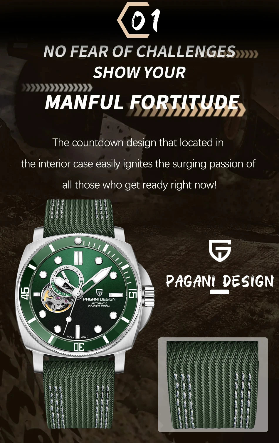 PD1736 PAGANI DESIGN 2025 Men Automatic Mechanical Watches Casual Fashion Sapphire Stainless Steel Diving TMI NH39 Men's Watch