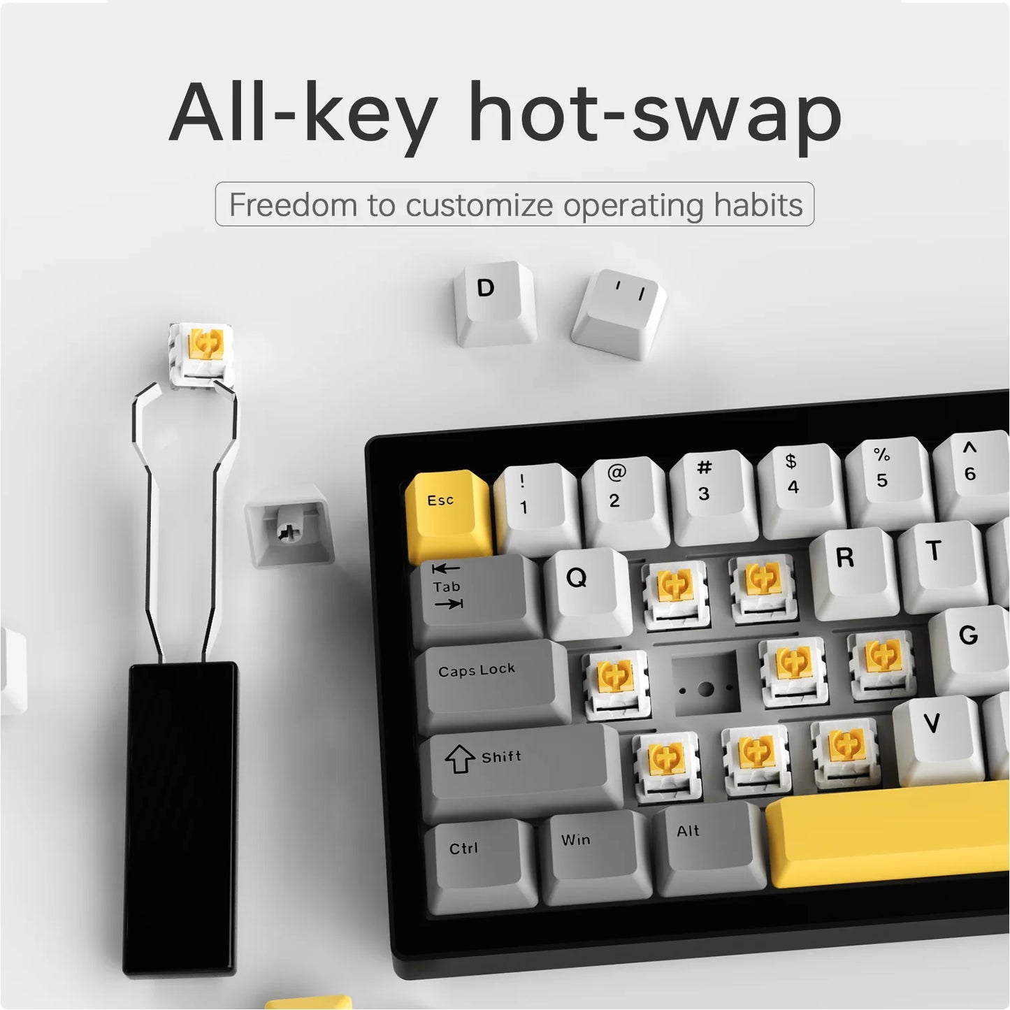 New AJAZZ AK650 Wireless Mechanical Keyboard Bluetooth Triple Mode Customized Game Gasket with Screen Gaming Wired Gift