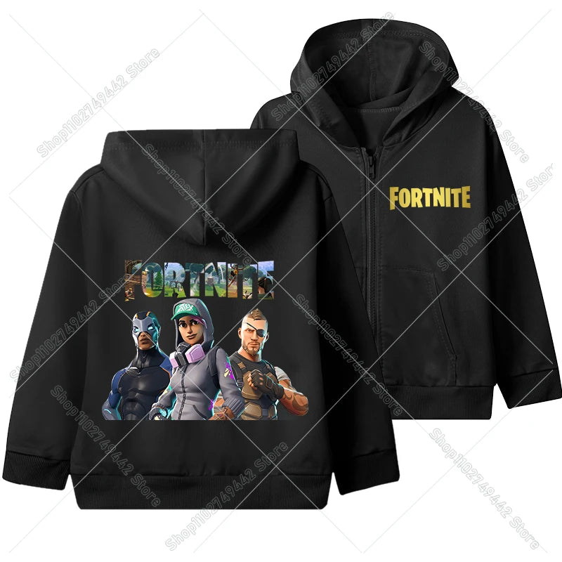 Hot Game Fortnites Zipper Hoodies Kids Hooded Jacket Children Thin Sweatshirt Autumn Long Sleeve Boy Clothing  Casual Hood Coat