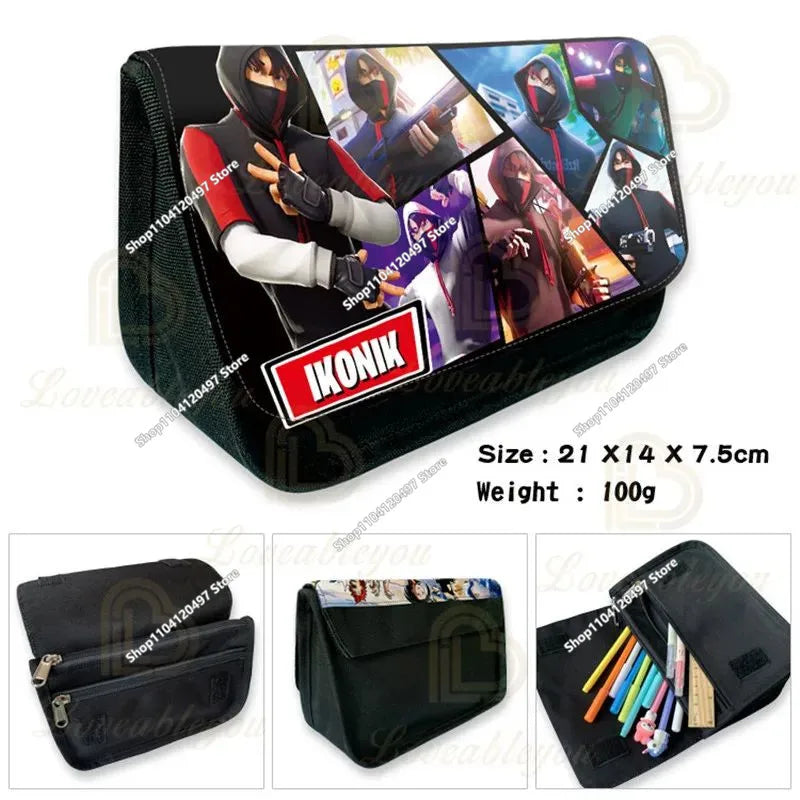 Fortnite Kids Pencil Bag Kawaii Pencil Case Large Capacity Waterproof Handheld Cosplay Pencil Pouch Office Stationary Gift Toy