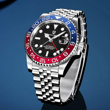 GMT Wristwatch PAGANI DESIGN Automatic Watch 40mm Mens Watch Top Brand Mechanical Watch 100M Waterproof Luminous Watches PD-1662
