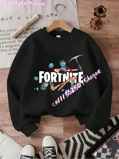 New Fortnites Kids Sweatshirts Cartoon Game Character Printed Hoodie Autumn Casuals Children Tops Winter Baby Boys Clothing