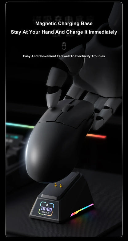 Ajazz AJ159 PRO/APEX Gaming-Maus 8000Hz Abtastrate Paw3950 Farbdisplay Magnetischer Standfuß AJ159P Büro & Gaming