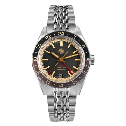 San Martin 39.5mm Limited Edition Full Lume Dial Automatic Men's Watch NH34 GMT 6H Date 10Bar Luxury Watch SN0116W