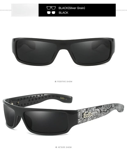 Polarized Chicano Sunglasses, Square Frame Design, UV400 Lens, Hip Hop Streetwear, Retro West Coast Accessory
